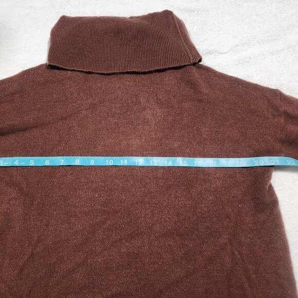 Burnt Orange Brown Turtleneck Thin Sweater - Picture 4 of 5